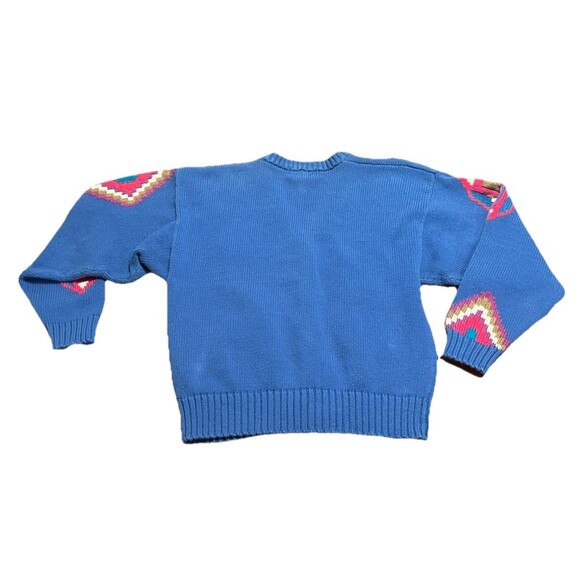 🔥 VINTAGE MERONA Y2K Intarsia Cardigan Folk Diamonds S GUC ! 🔥 - Picture 11 of 12